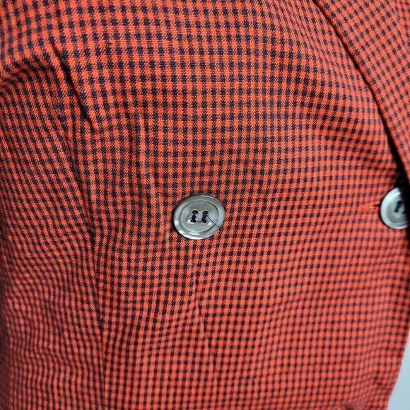 VINTAGE 80s does 50s dress Basco red collared plaid check S - Picture 11 of 11